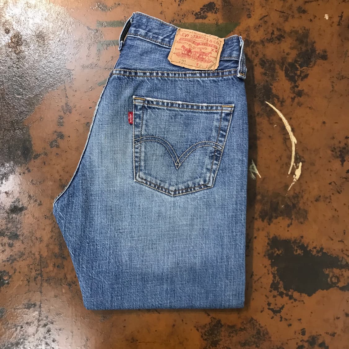 리바이스 501 중청 워시드 데님 팬츠 허리 28 29 사이즈  상품이미지1