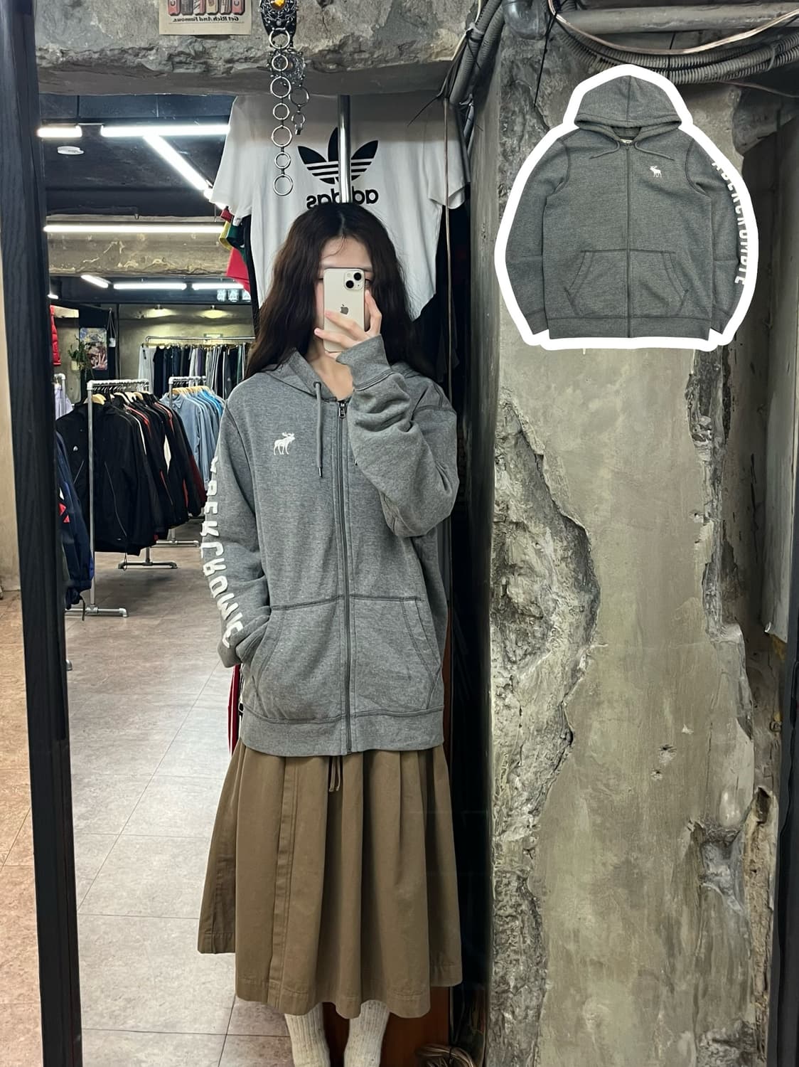 아베크롬비 후드집업 그레이 M #csz2487 상품이미지1