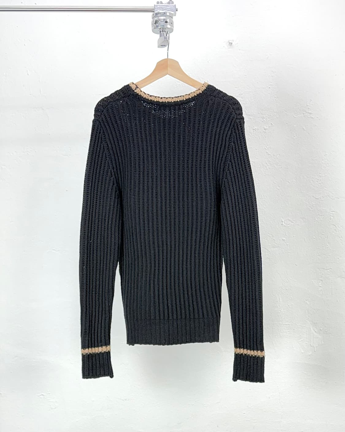 돌체 앤 가바나 라나울 블랙 암 케이블 리브 니트 상품이미지6