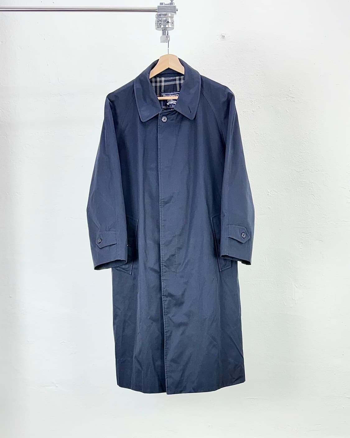 버버리 런던 네이비 히든 버튼 트렌치 롱 코트 상품이미지1