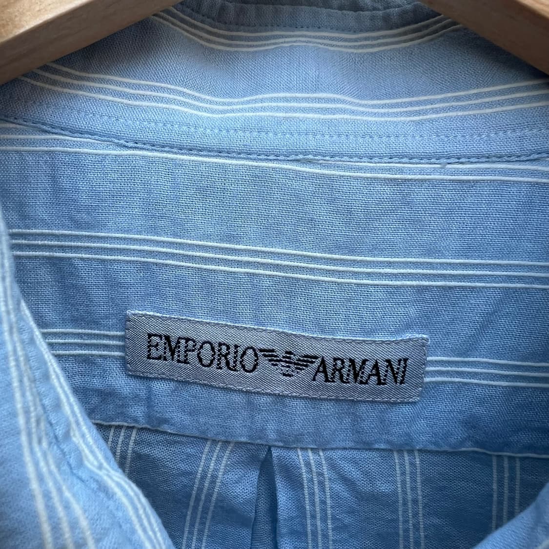 90‘s 엠포리오 아르마니 자가드 스트라이프 셔츠 상품이미지8