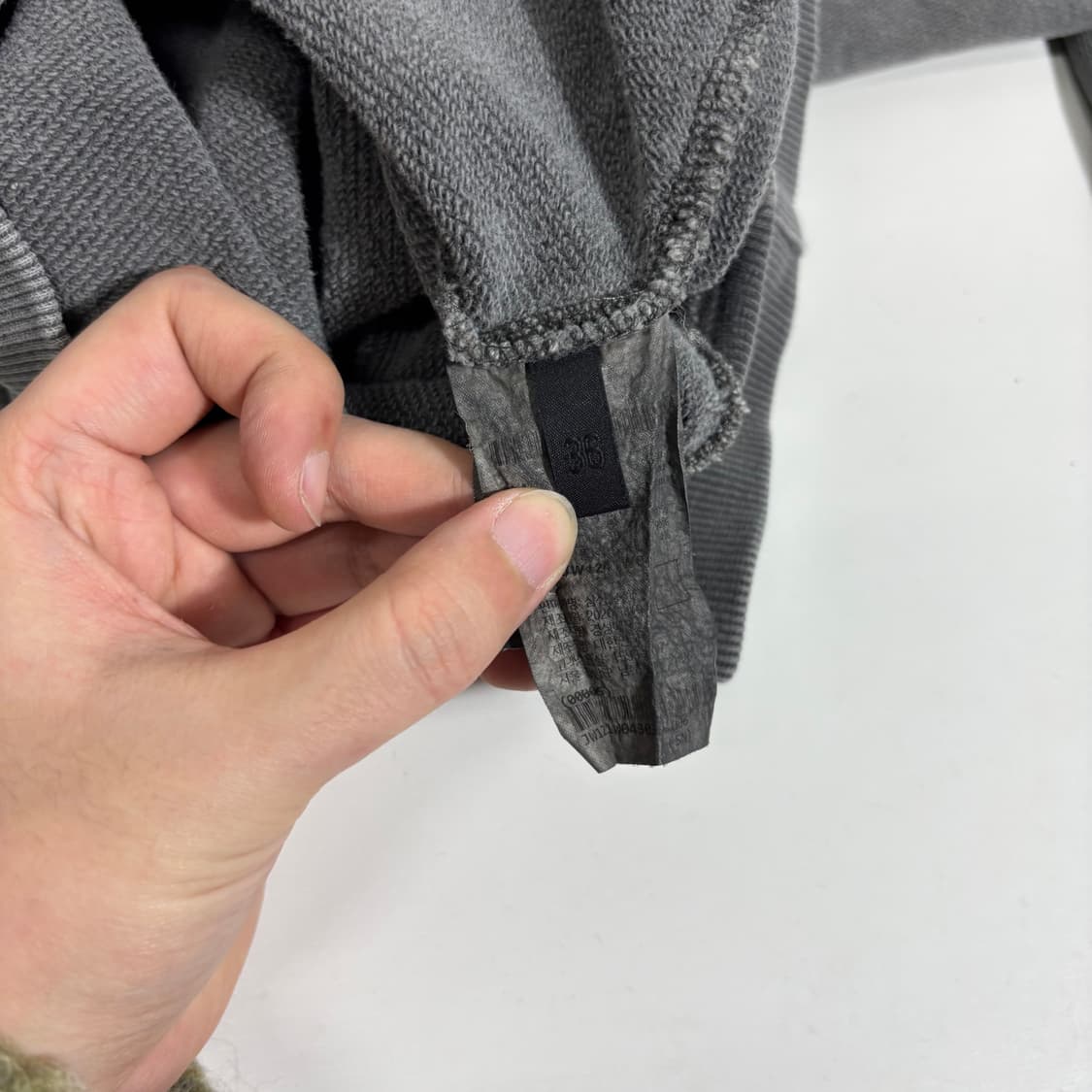 36 우먼FREE JUUNJ 준지 피그먼트 데미지 디스 크롭 오버핏 후드 상품이미지6