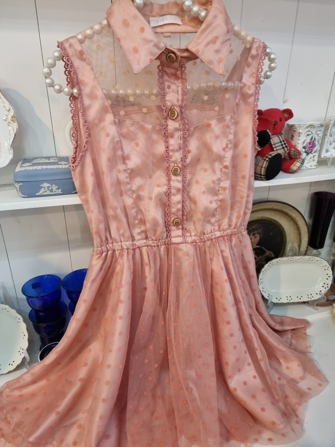 LIZ LISA 도트 시스루 셔츠원피스 상품이미지4