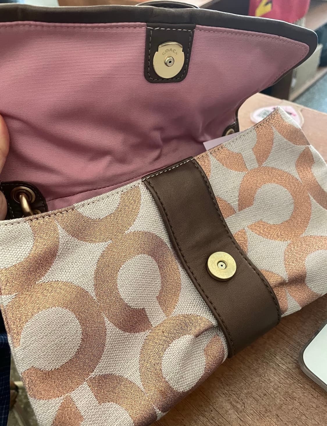 코치 핑크골드 숄더백(무배) 상품이미지3