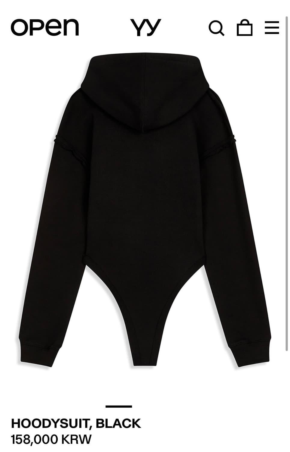 OPEN YY  HOODYSUIT / BLACK 상품이미지2