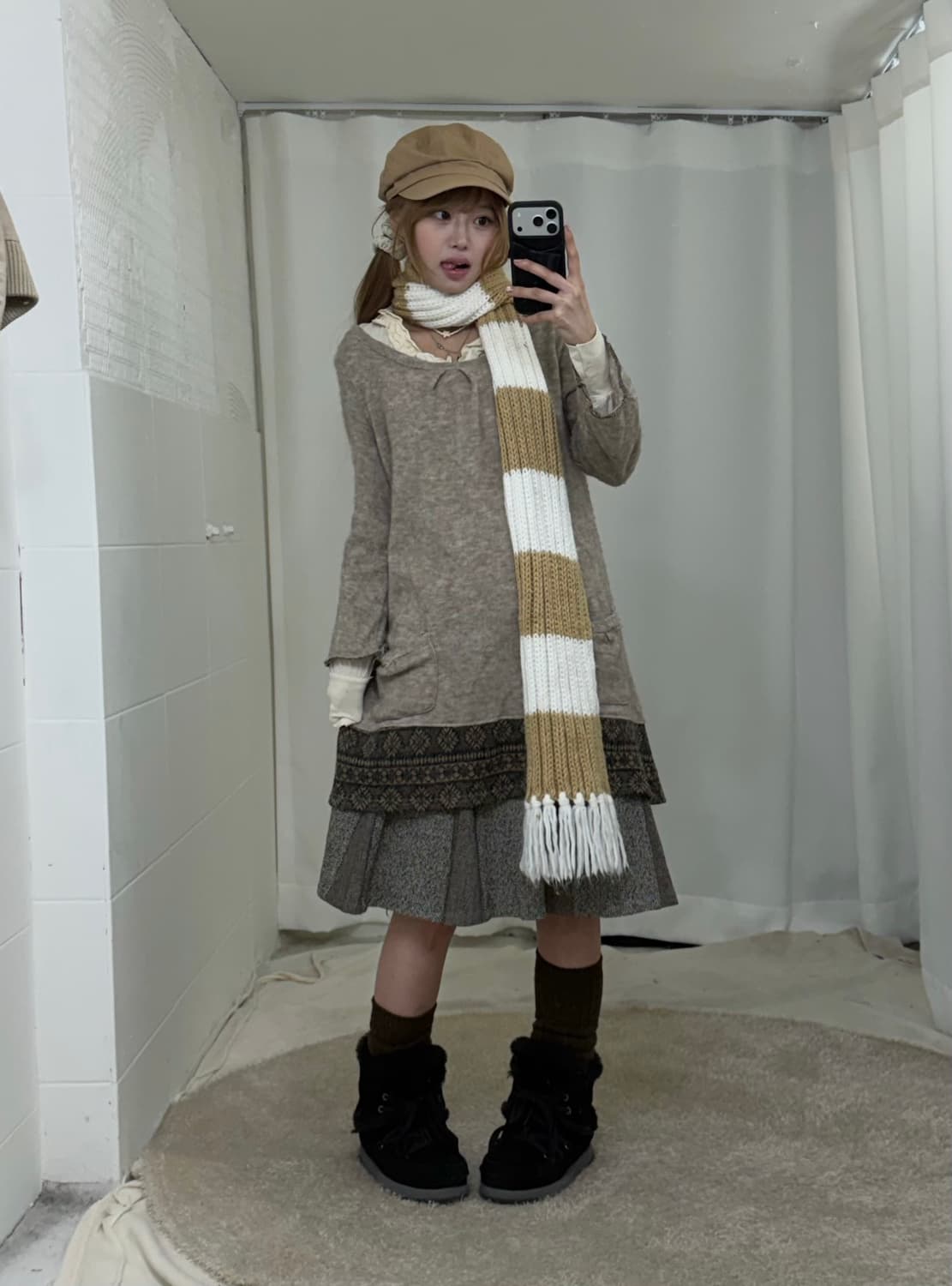 데일리 베이지 모리걸 하구미 니혼진 봄 코디세트 상품이미지3