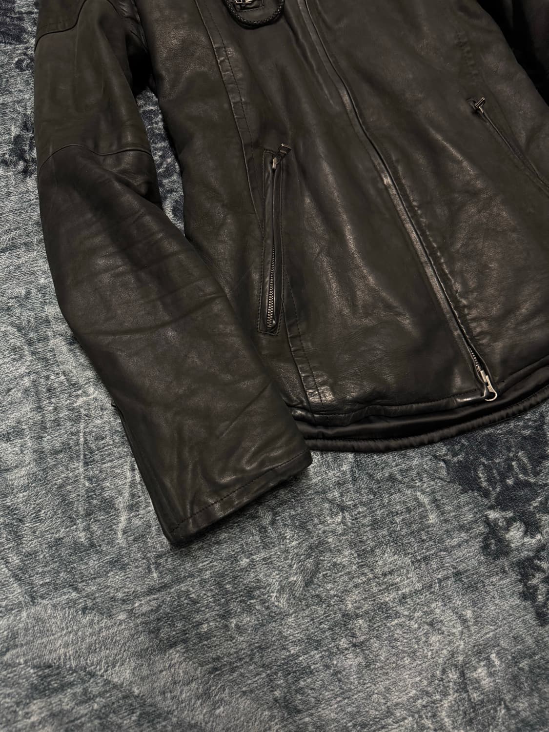 5351 pour les homme hood leather jacket 상품이미지4