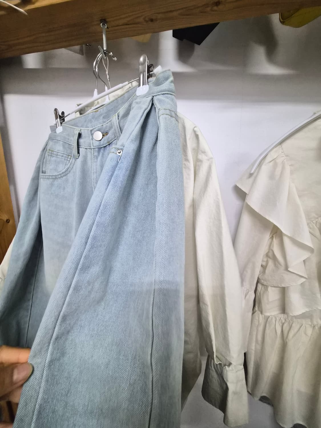 jmine 벌룬박시셔츠. 사이드 핀턱 입체 버뮤다 데님팬츠 상품이미지8