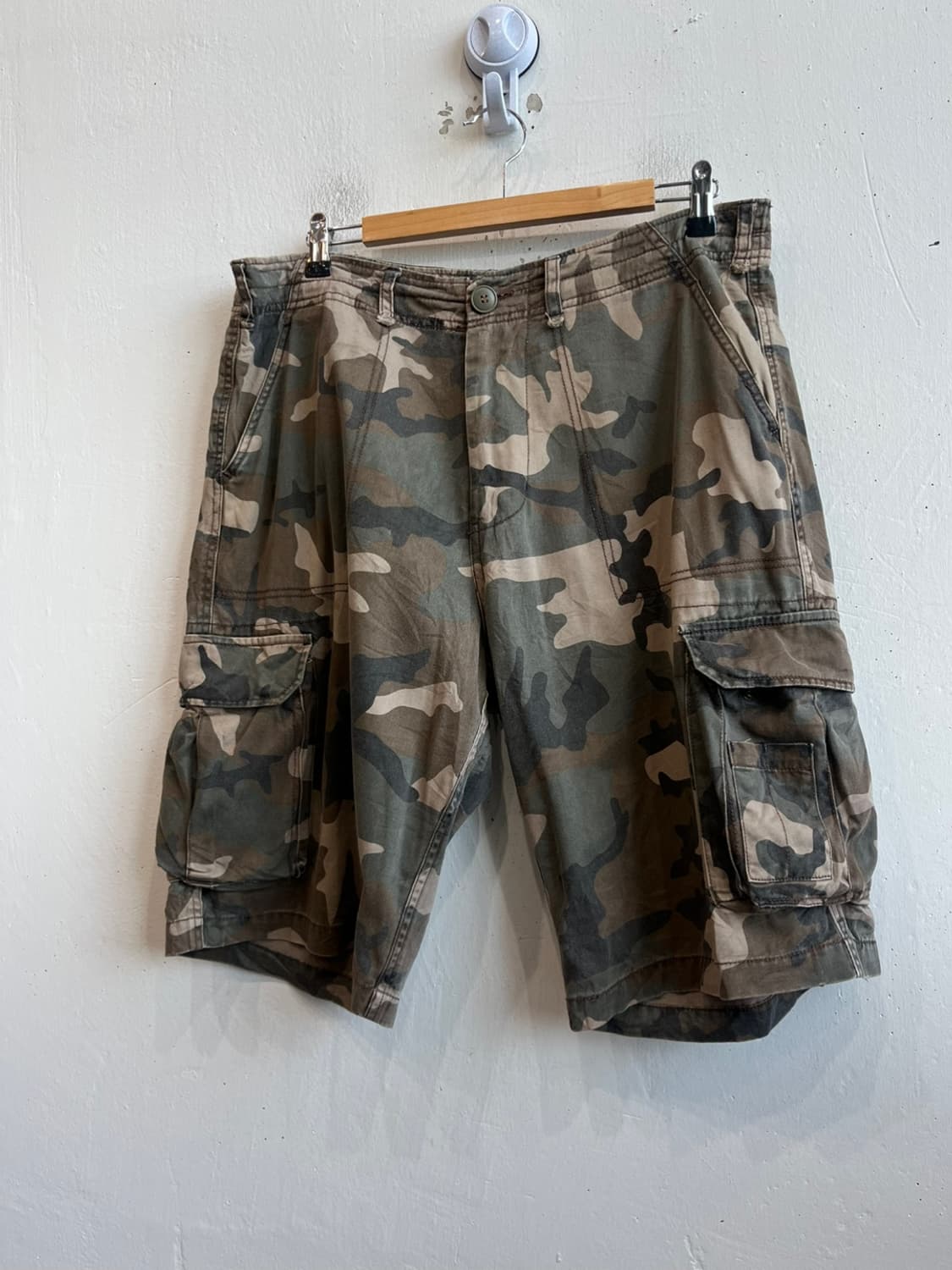 PLUSMORE 빈티지 카모플라쥬 카고 쇼츠 반바지 상품이미지1