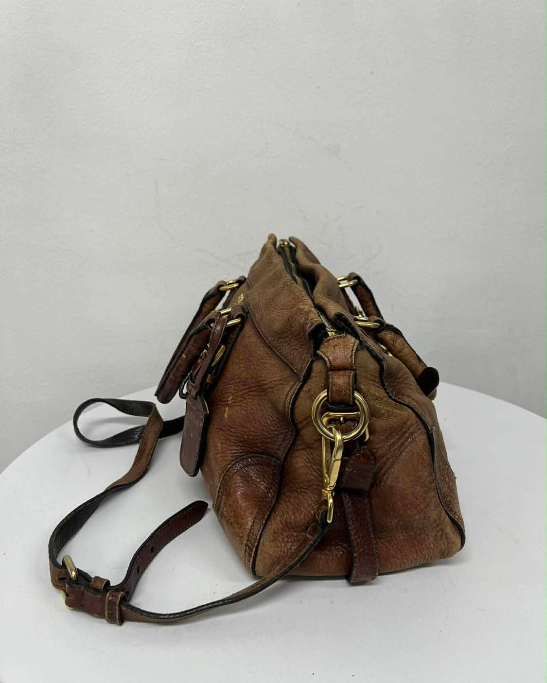 프라다 빈티지 가죽 투웨이 보스톤 토트백 크로스백 상품이미지3