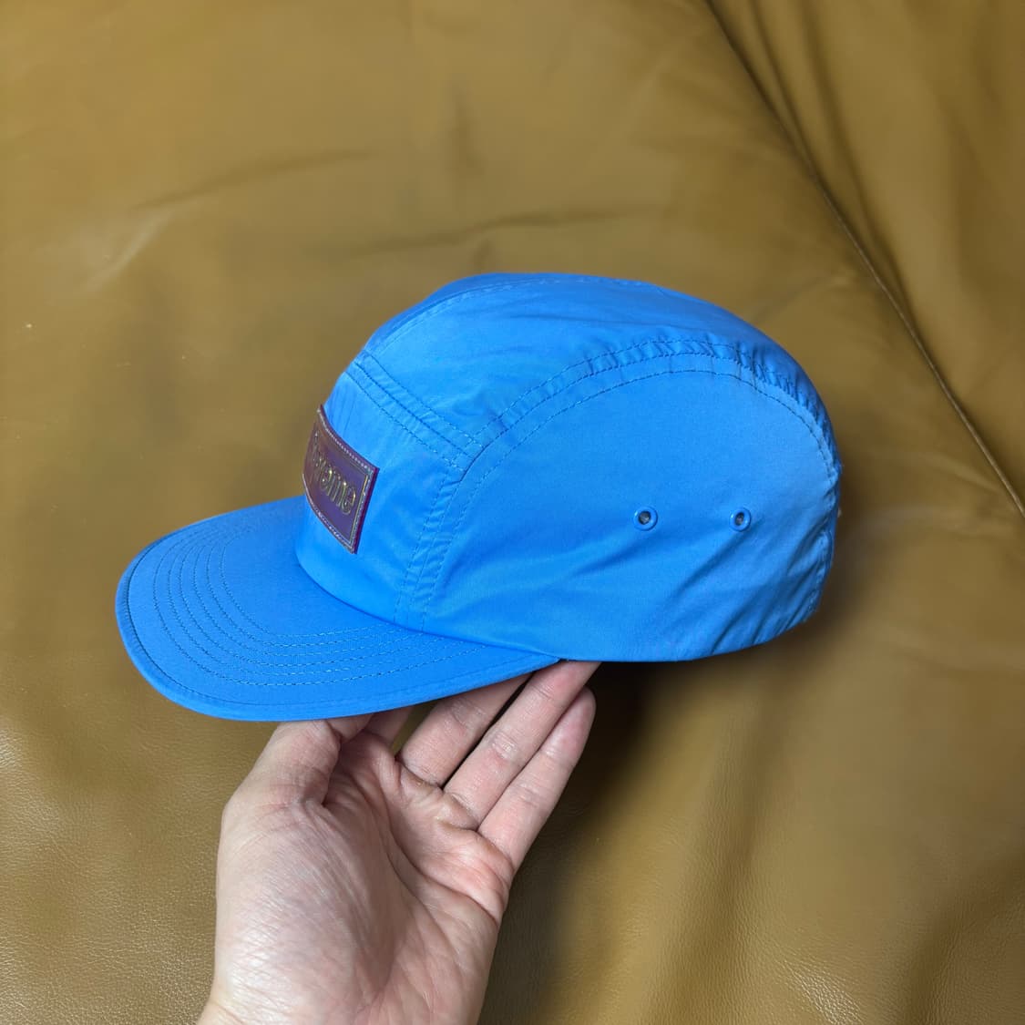 슈프림 캠프캡 모자 박스로고 로얄 블루 상품이미지4