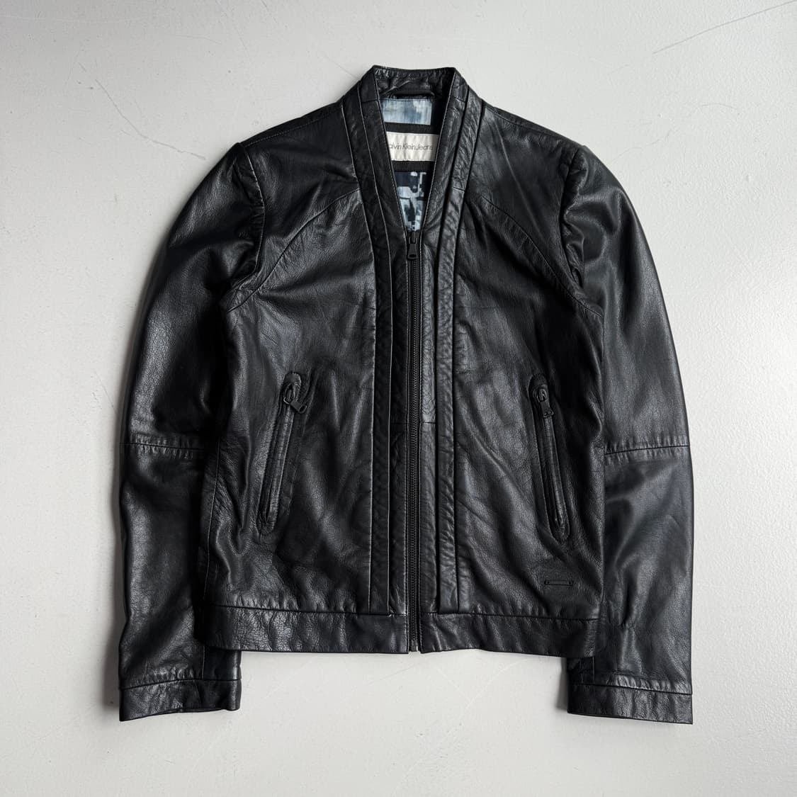 캘빈클라인 딱붙 리얼레더 양가죽 가죽자켓 상품이미지2