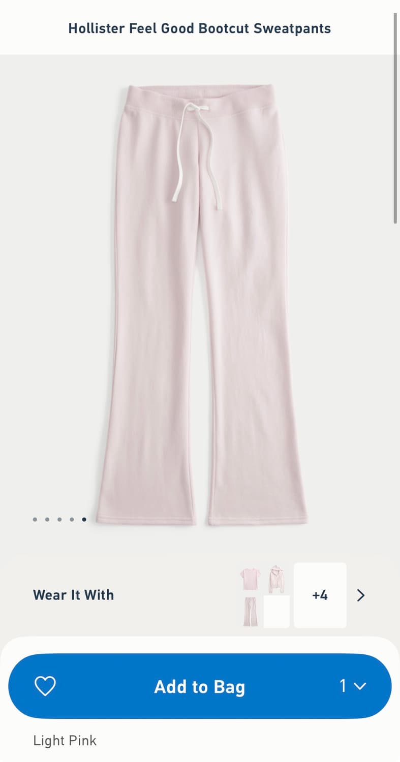 홀리스터 핑크 딸기우유 부츠컷 스웻팬츠 S 새상품 상품이미지1