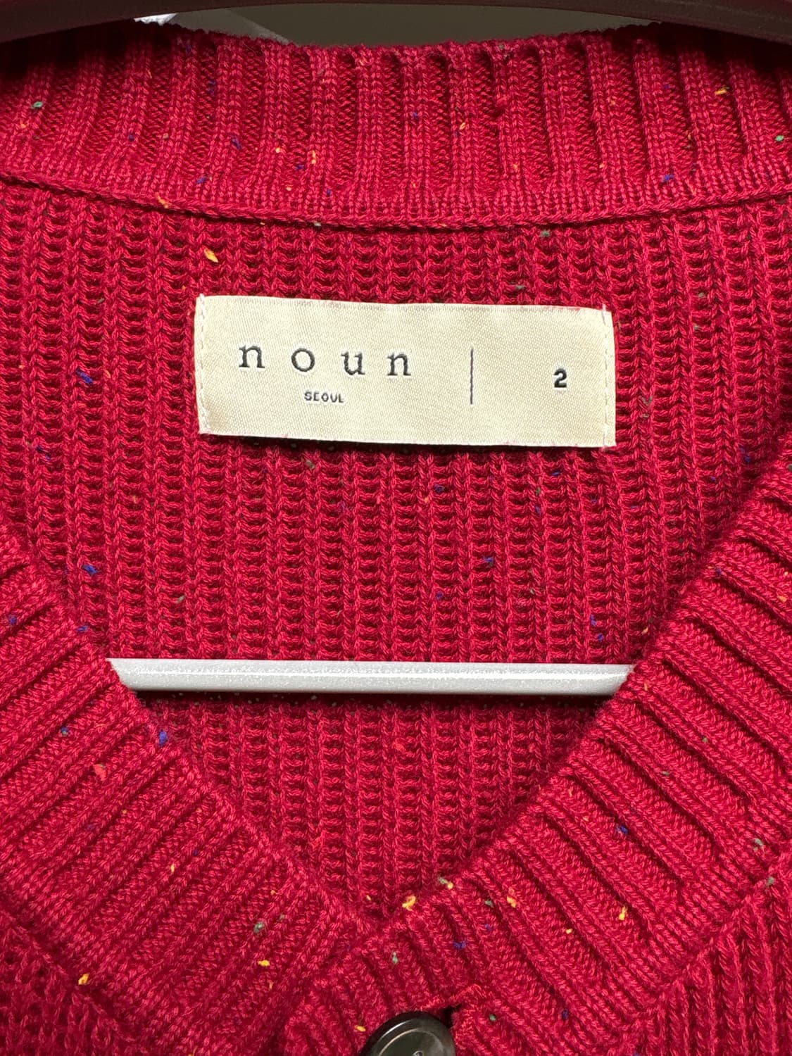 [2] 노운 넵 얀 크루넥 가디건 (레드) 상품이미지3