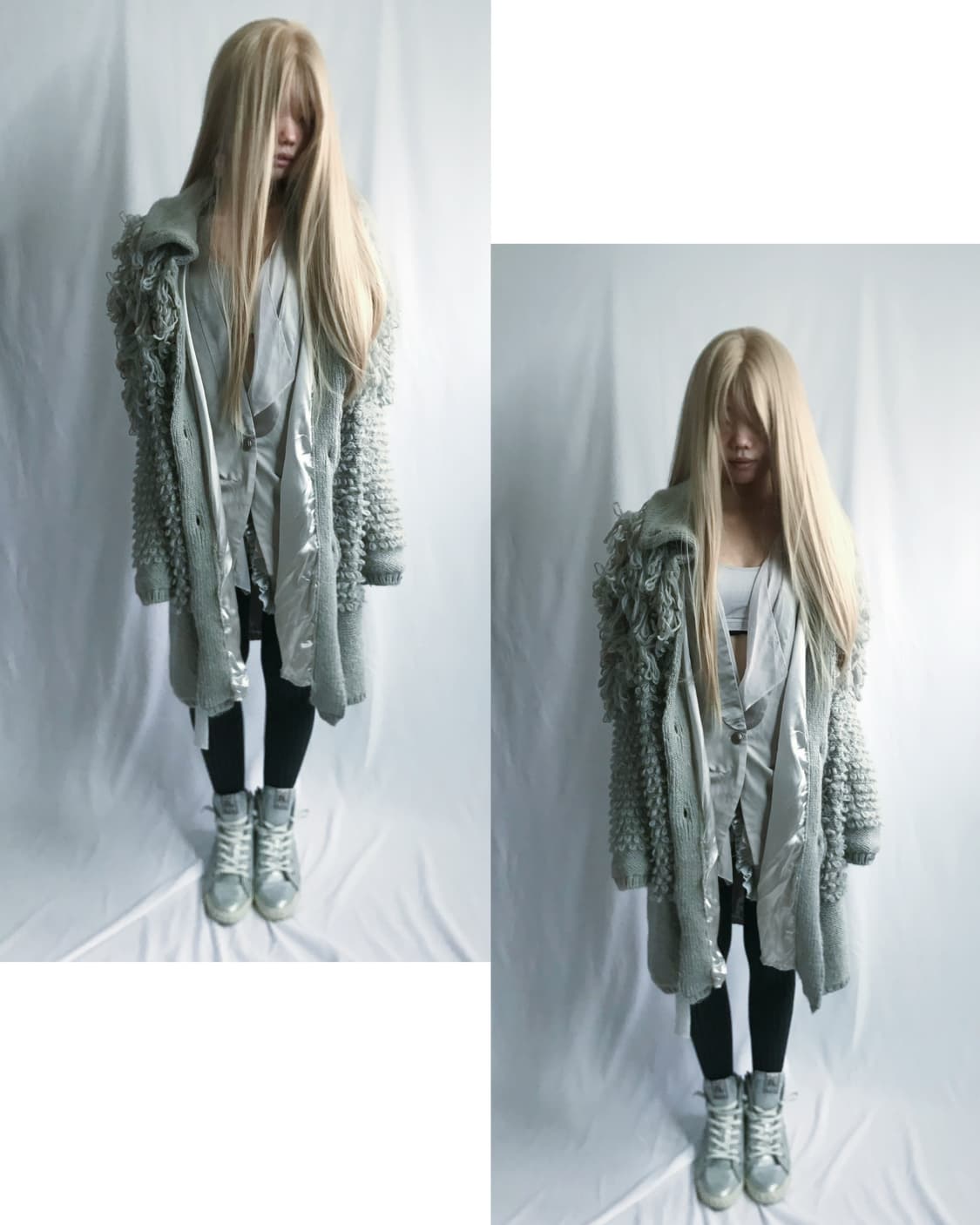 Handmade highneck furry cardigan coat 상품이미지5