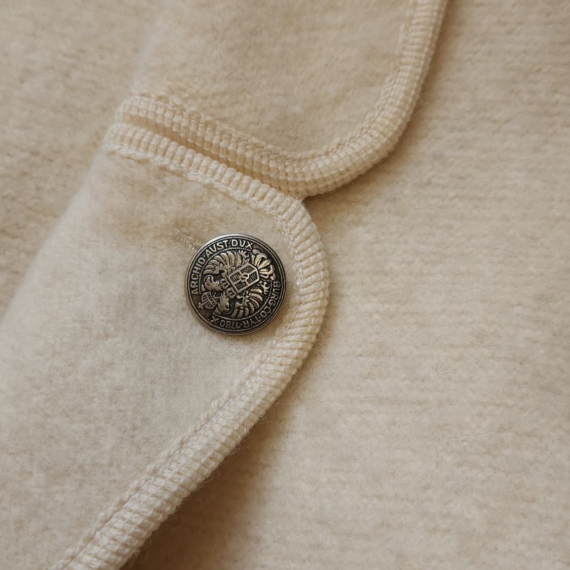 90s 울 트위드 자켓 프렌치 울 자켓 오스트리아 티롤자켓 화이트48 상품이미지6