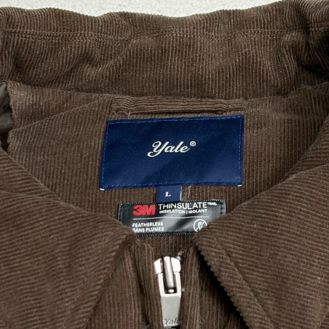 YALE 코듀로이 웜업 브라운 패딩 L 상품이미지4