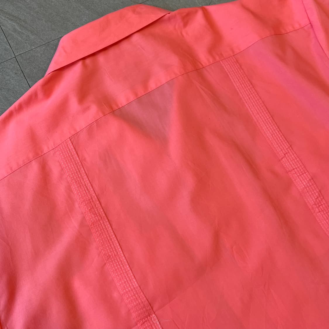 빈티지 구아야베라 딥 핑크 반팔 쿠바 셔츠 상품이미지9