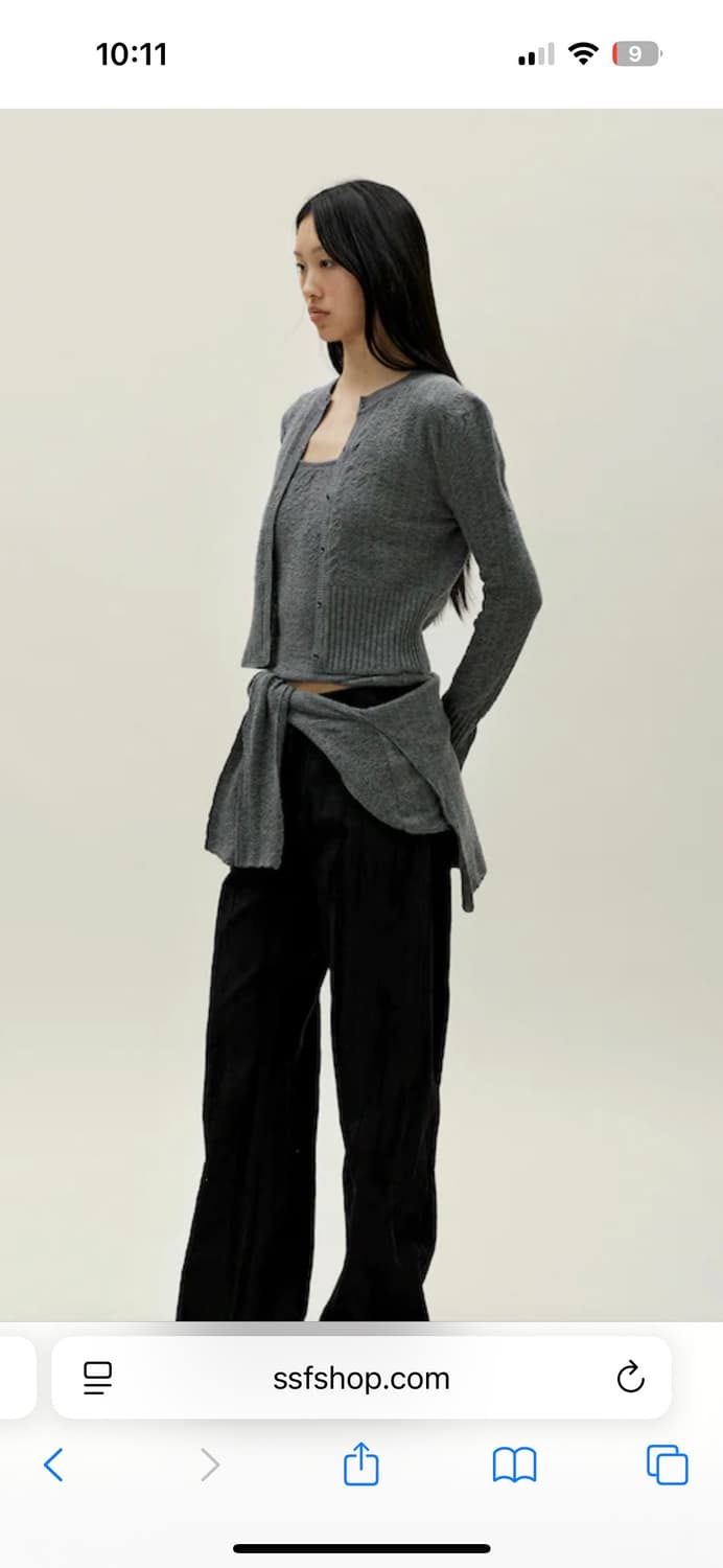 새제품/ 앙개 니트 가디건 세트 니트 그레이 smoked 상품이미지3