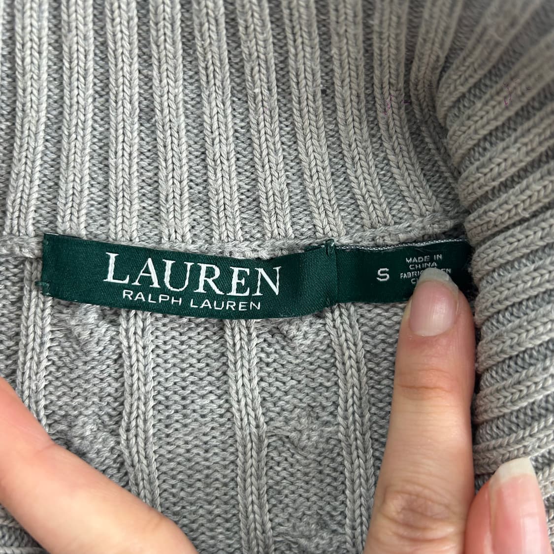 Polo 폴로 그레이 케이블 니트 집업 상품이미지5