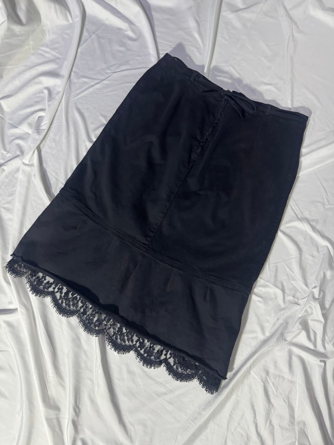 Transit 몰스킨 비대칭 레이스 트리밍 스커트 상품이미지5