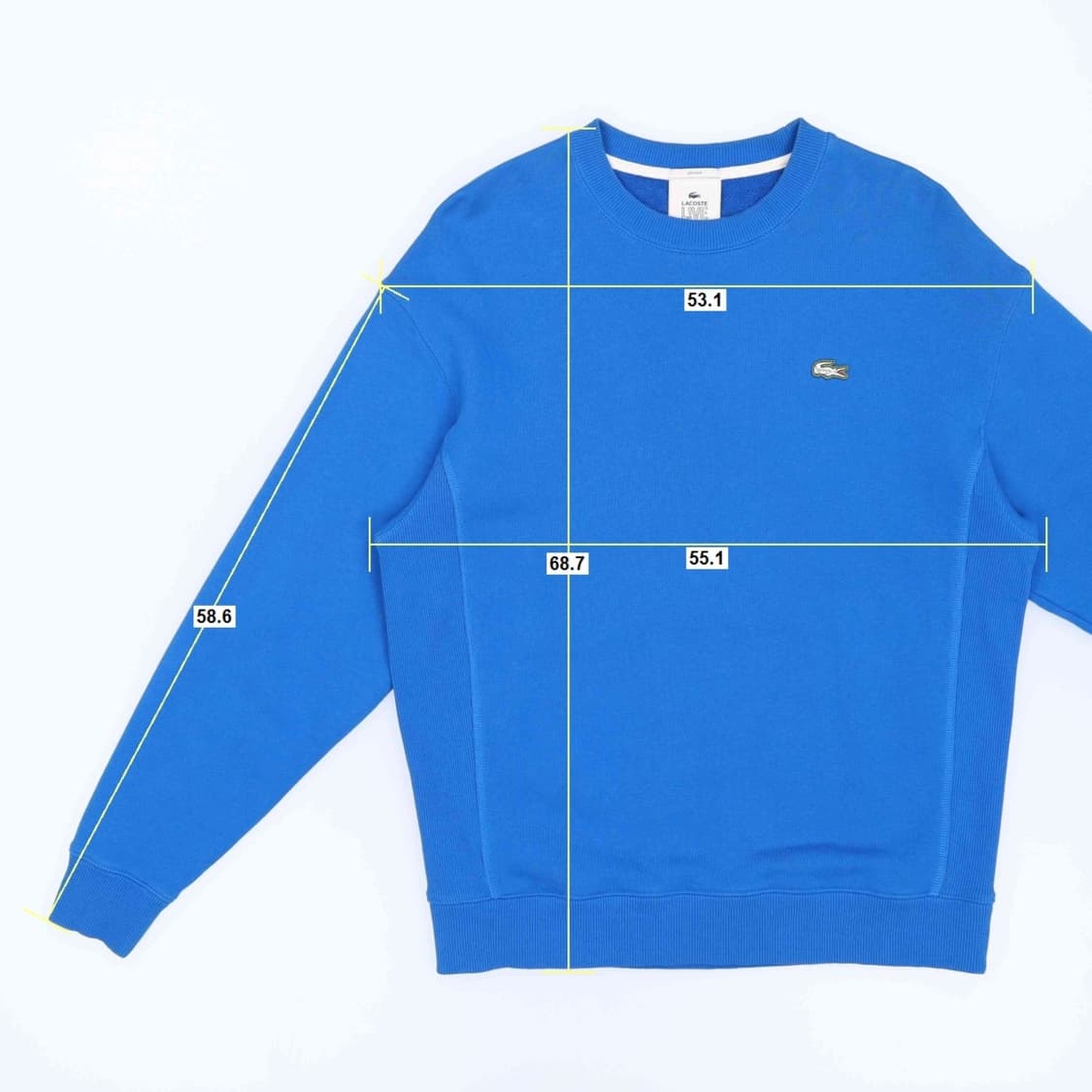[95] 신형 라코스테 남성 코튼 플리스 스웨트셔츠 맨투맨 블루 3832 상품이미지8