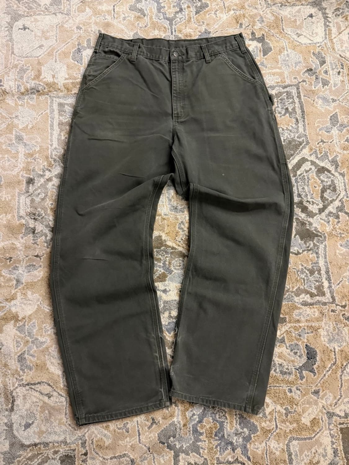 [칼하트] 오리지널 빈티지 B11 싱글니 워크팬츠 모스그린 (36x34) 상품이미지1