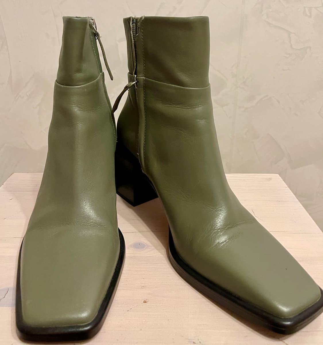 자라 ZARA 올리브 그린 앵클 부츠 37(240) 상품이미지2