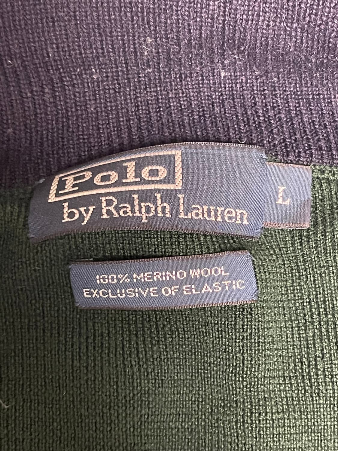 폴로 랄프로렌 메리노 울 집업 다크 그린 L 상품이미지7