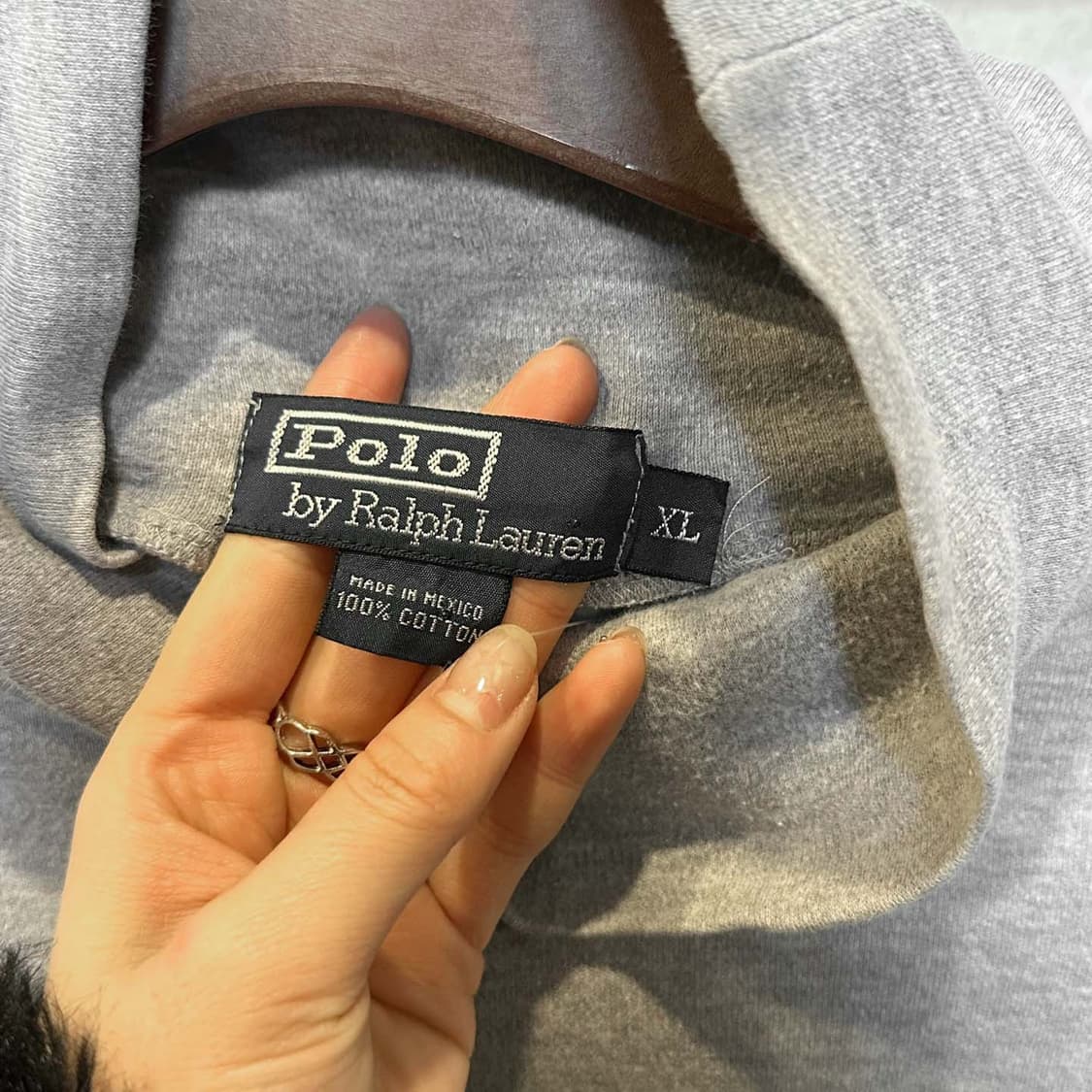 폴로 랄프로렌 목폴라 긴팔 티셔츠 터틀넥 포니 로고 디테일 그레이 상품이미지6