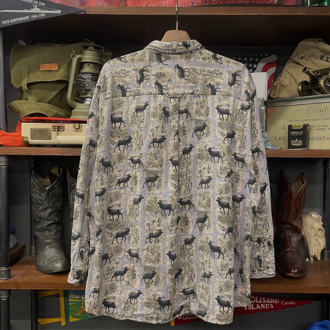 펜들턴 빈티지 순록 애니멀 패턴 플란넬 버튼업 셔츠 N295 상품이미지2