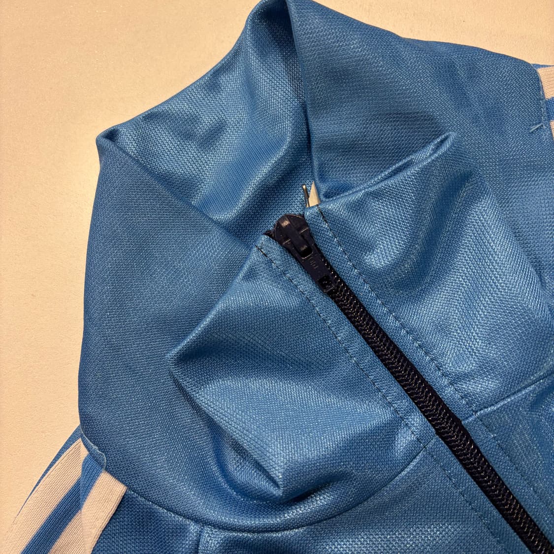 [M] 80s 아디다스 삼선 트랙탑 져지 집업 블루 네이비 배색 D153 상품이미지4