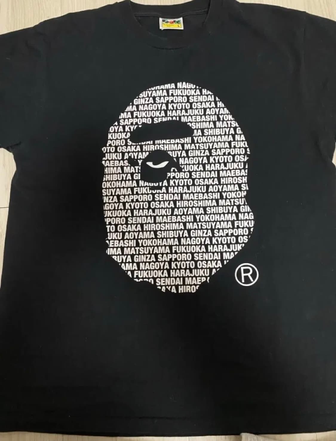 [가격 제안 가능] 베이프 재팬 에이프헤드 반팔 티셔츠 블랙 L 상품이미지1