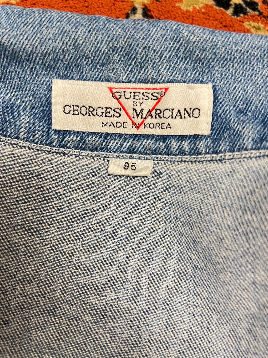 90s GUESS 빈티지 2세대 데님 자켓 라이트블루 100 상품이미지6