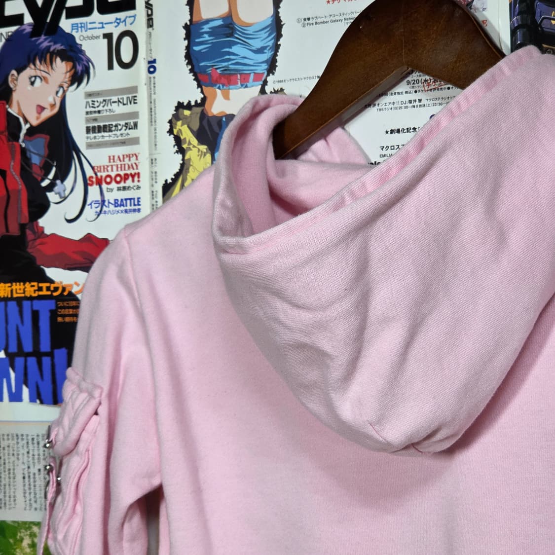 JPN 펑크 멀티포켓 핑크 후드집업 상품이미지6