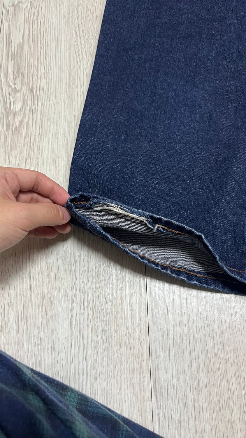 비슬로우 와이드 셀비지 데님 인디고 28 상품이미지6