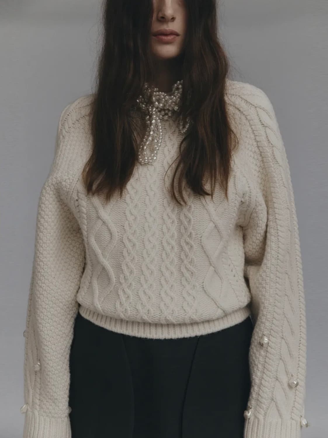 렉토 pearl cable 니트 1회착용 공효진니트 정유미니트 상품이미지1