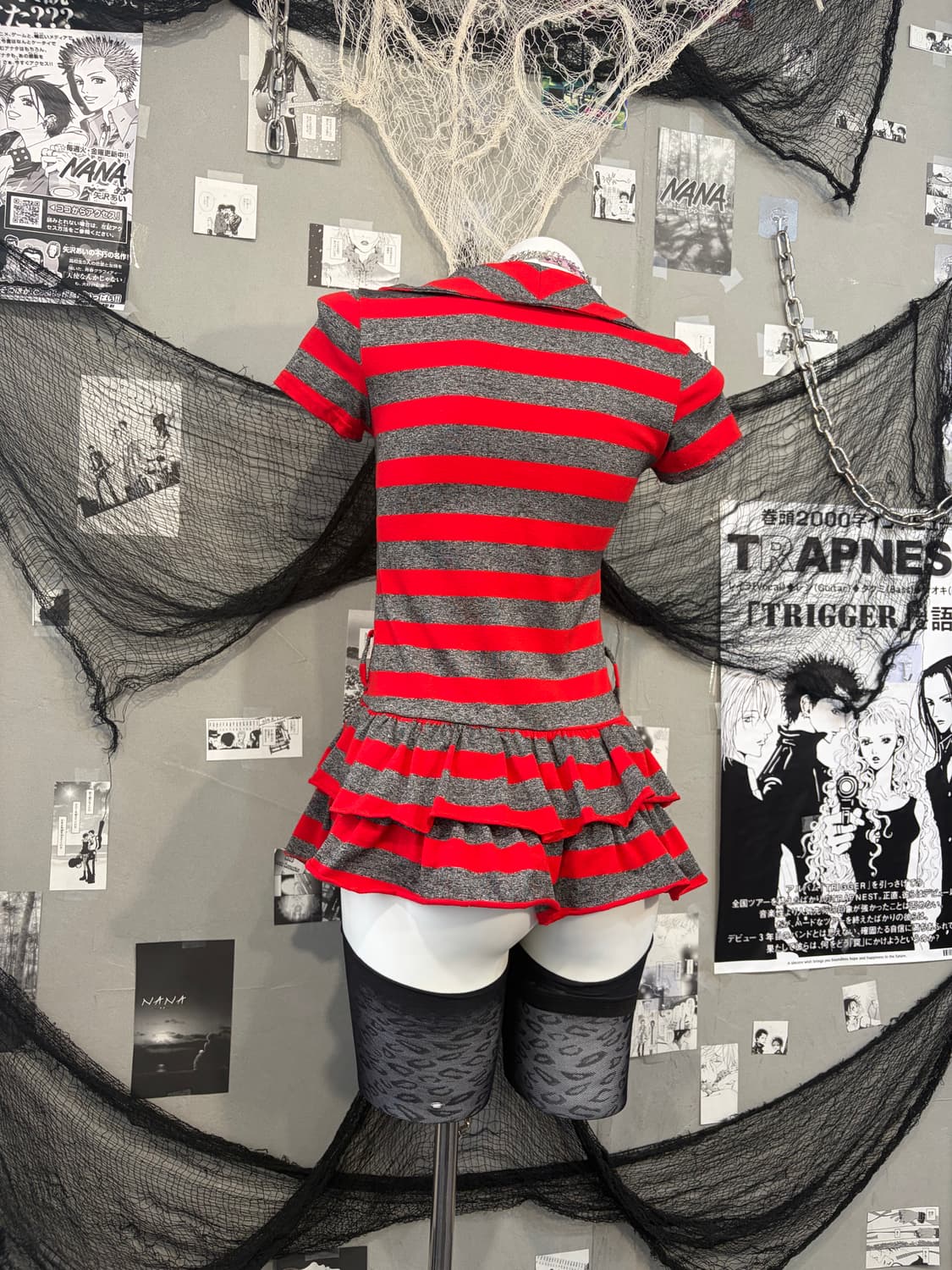 Kitsch Stripe frill half zip Top 상품이미지9