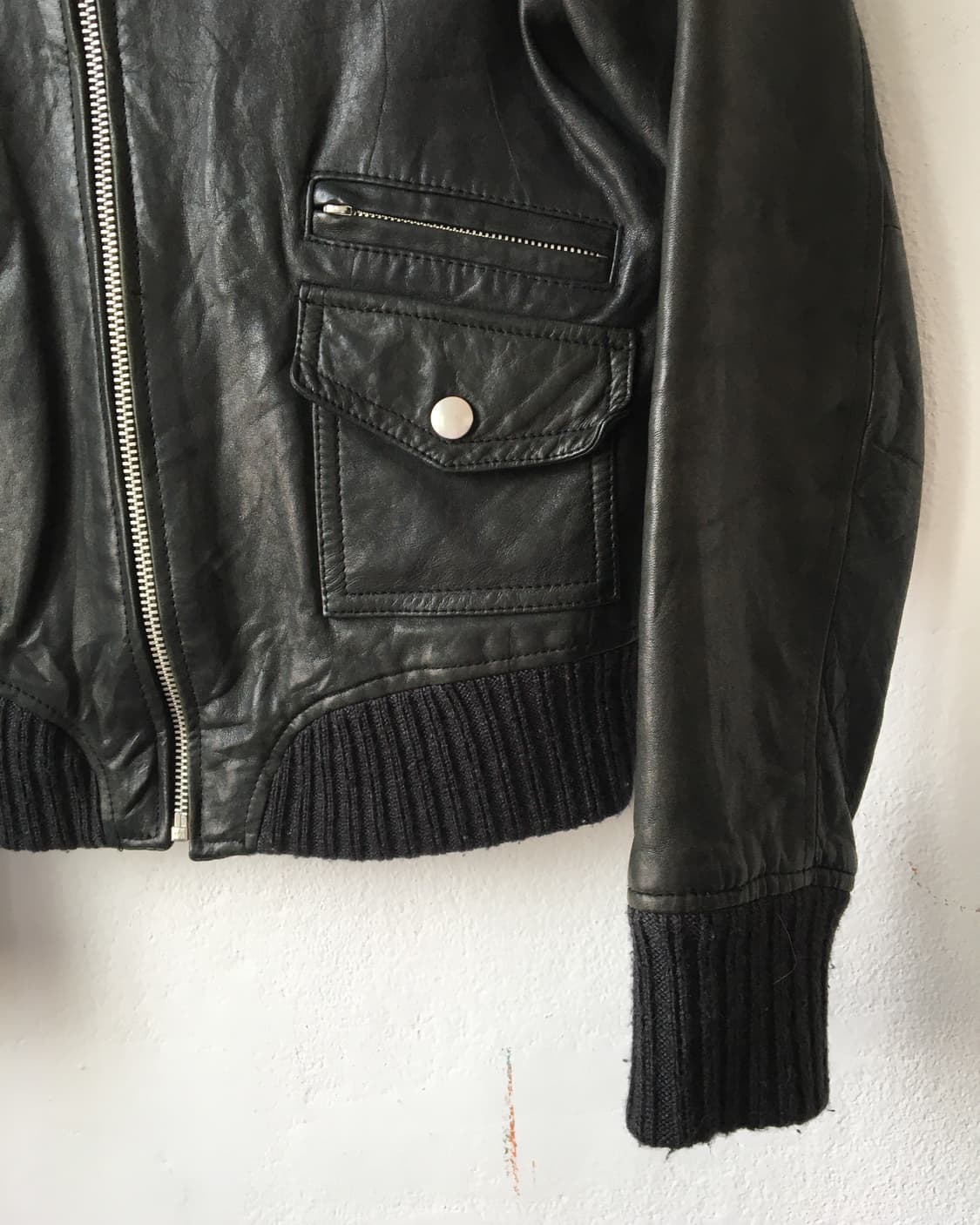 Lamb skin bomber jacket 상품이미지5