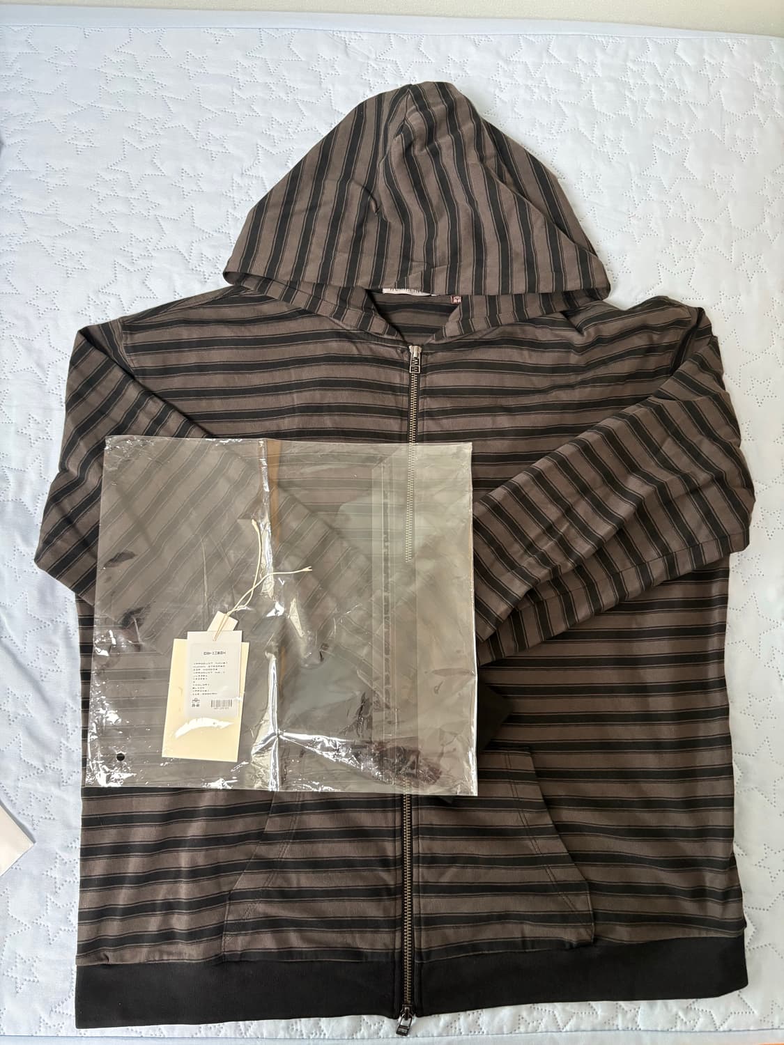 3)폴리테루 휴먼 인덱스 휴먼 스트라이프 집 후디 블랙 상품이미지1