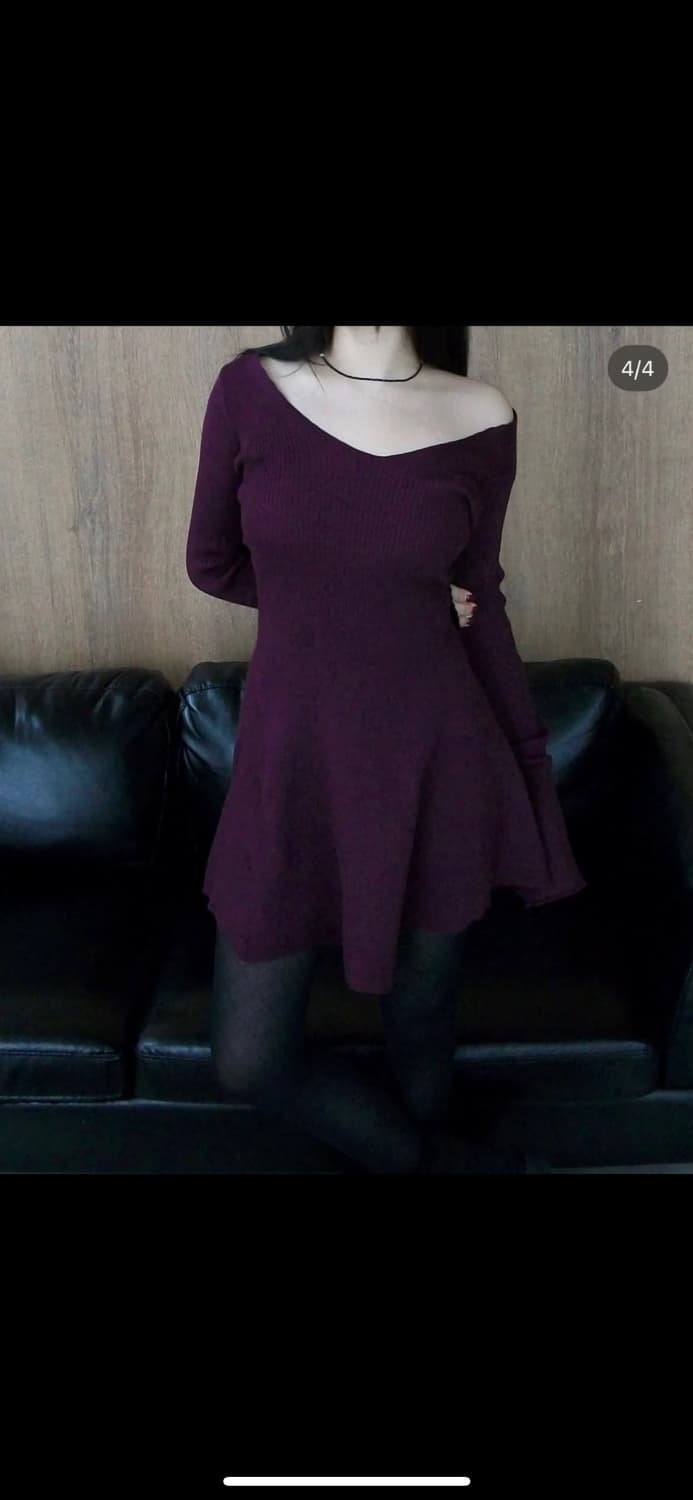 Sugigom 딥브이넥 플레어 원피스 버건디 상품이미지4