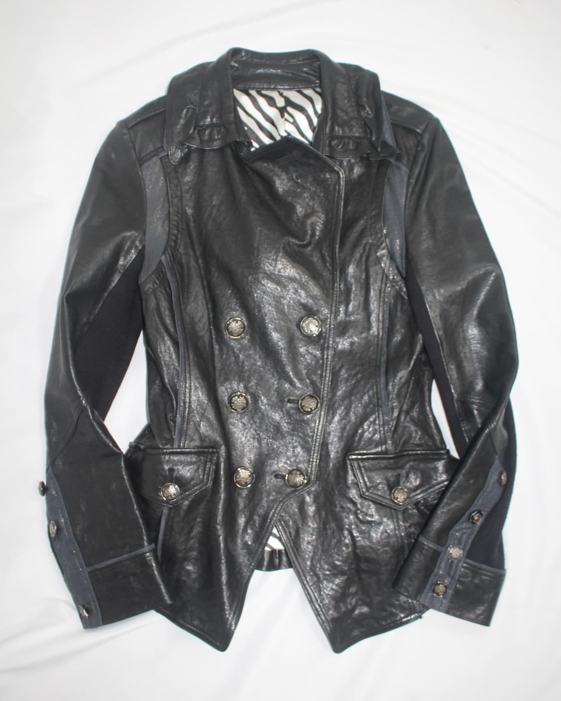 Antique frill trench leather jacket 상품이미지4