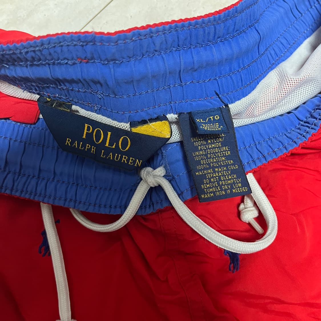 POLO 폴로 랄프로렌 레드 멀티포니 자수 수영복XL  상품이미지2