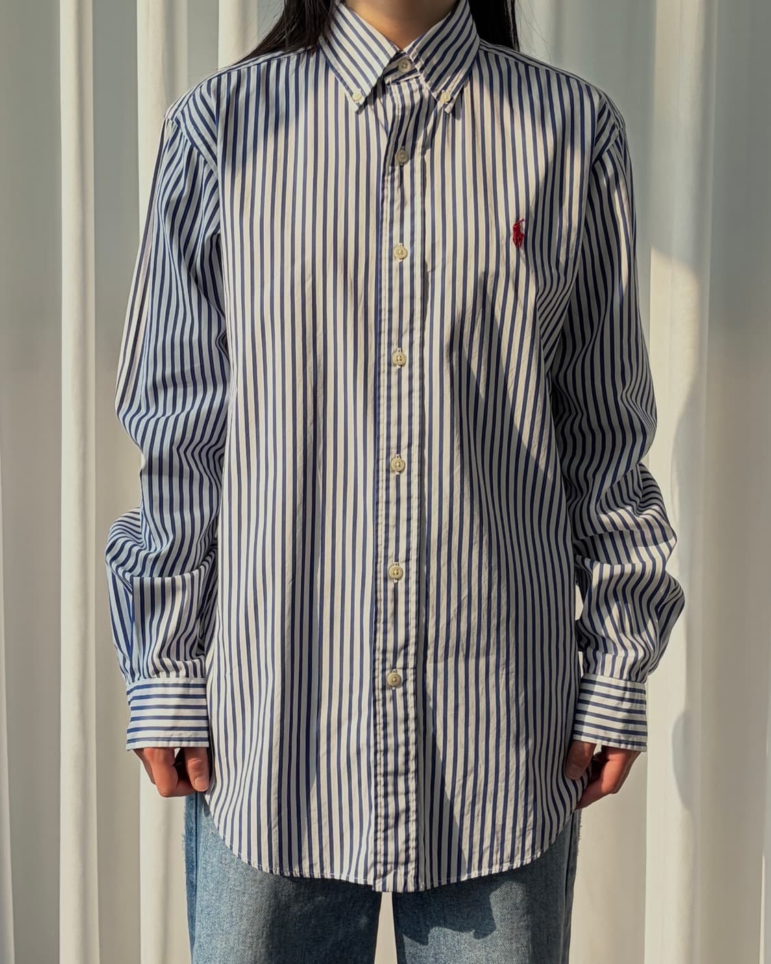 [S-M]폴로 랄프로렌 클래식핏 포플린 스트라이프 셔츠 상품이미지1