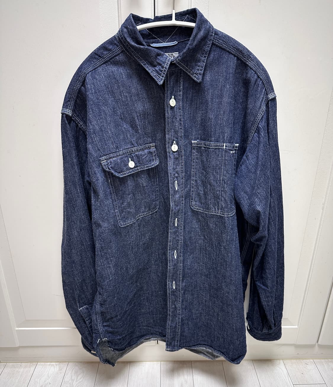 택포)케네스필드 시가셔츠 6oz denim 인디고 L 판매 상품이미지1