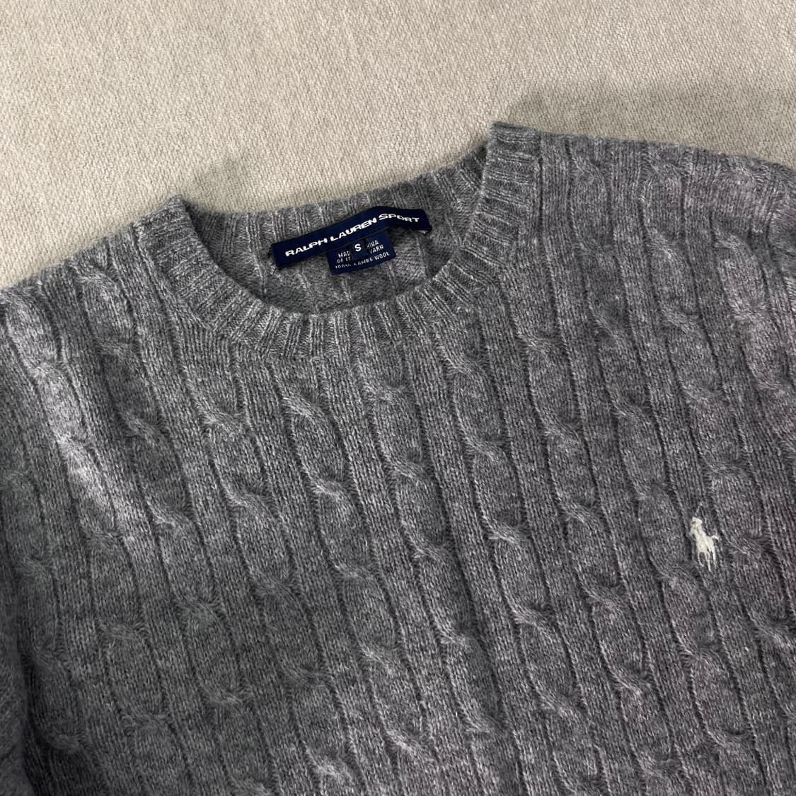 W 95 폴로랄프로렌 스포츠 램스울 꽈배기 니트 상품이미지2
