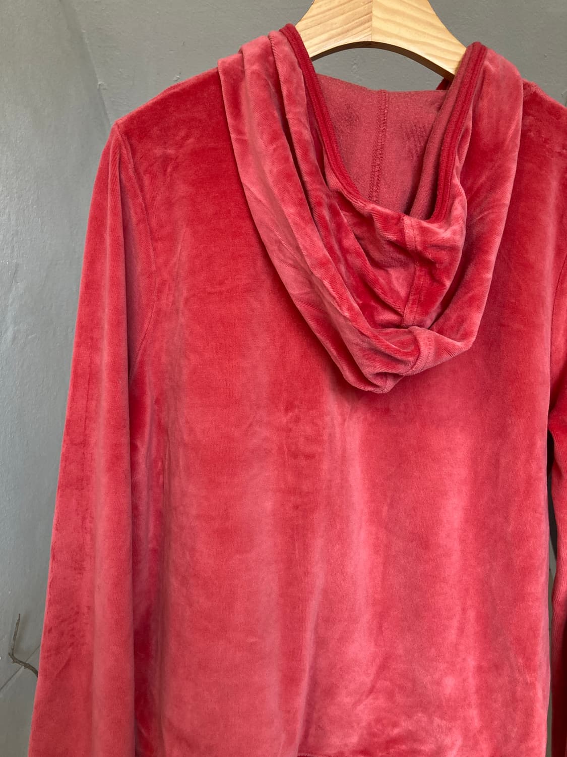 y2k 빈티지 벨벳 후드집업 상품이미지6