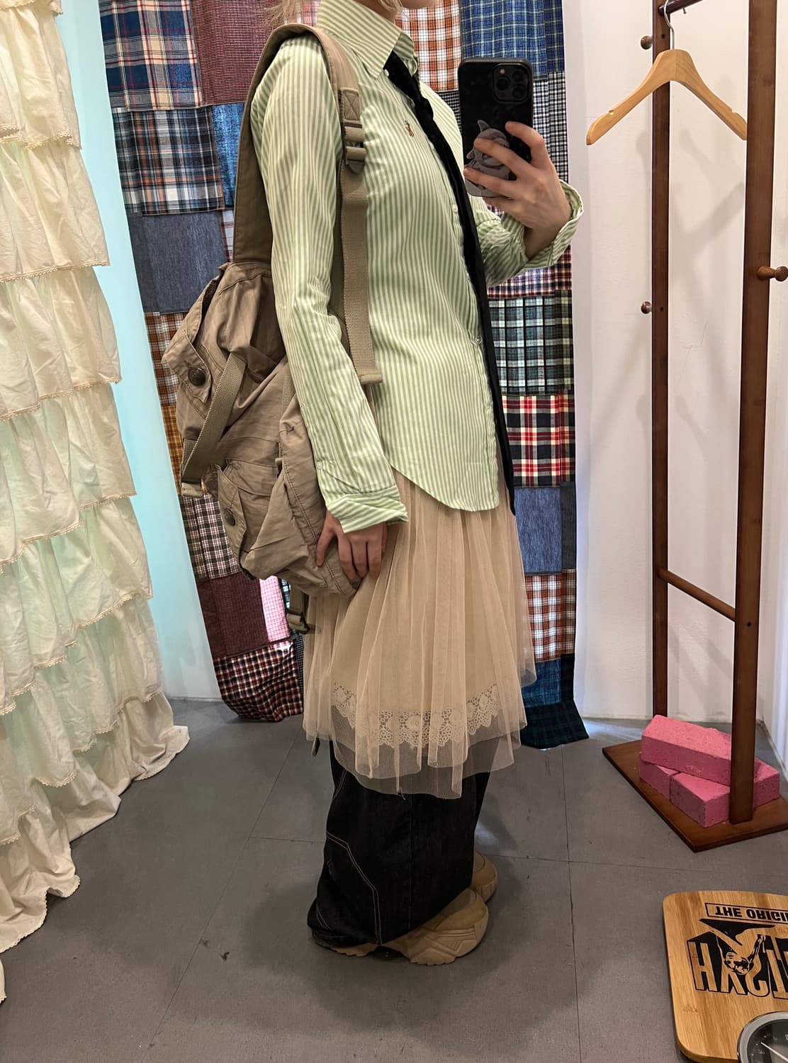 폴로 라이트그린 스트라이프 셔츠 상품이미지6