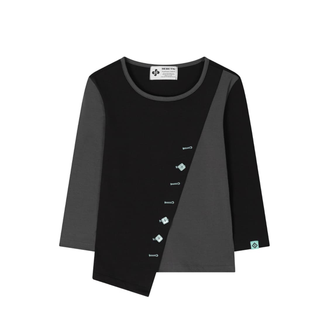 구해요) 헤레틱 버튼 크로스 티셔츠 button cross t-shirt 상품이미지1