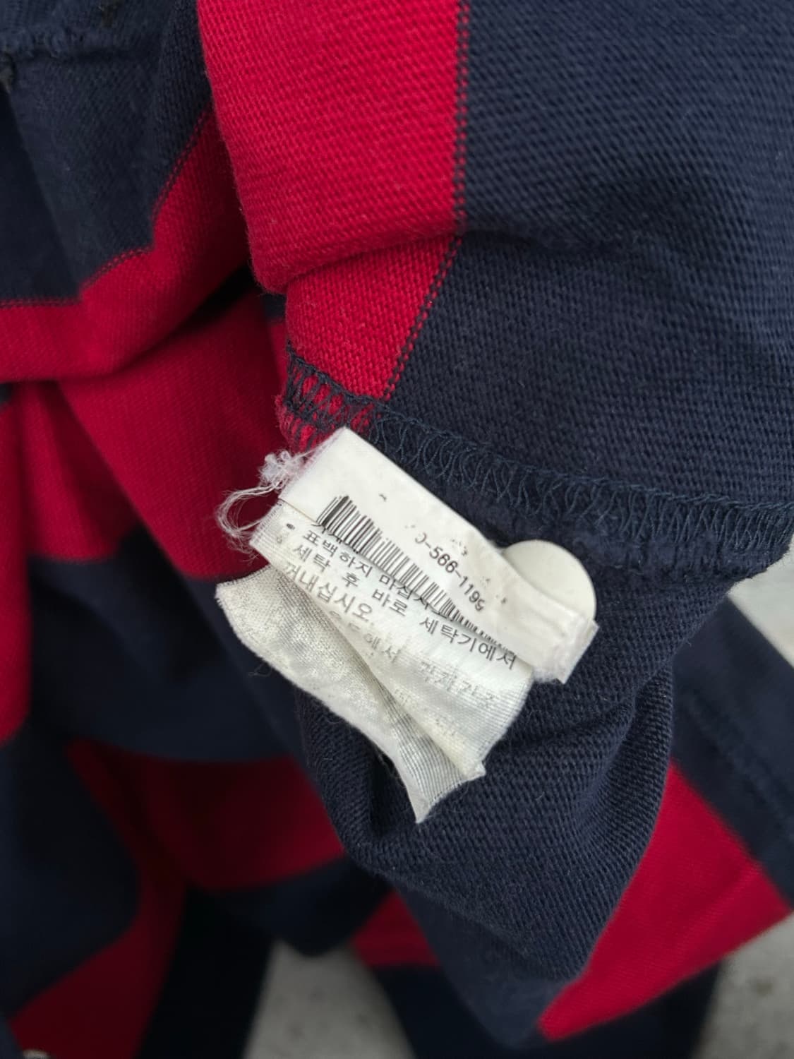 2000s 폴로 레드&네이비 럭비 카라 포니 롱슬리브 상품이미지5